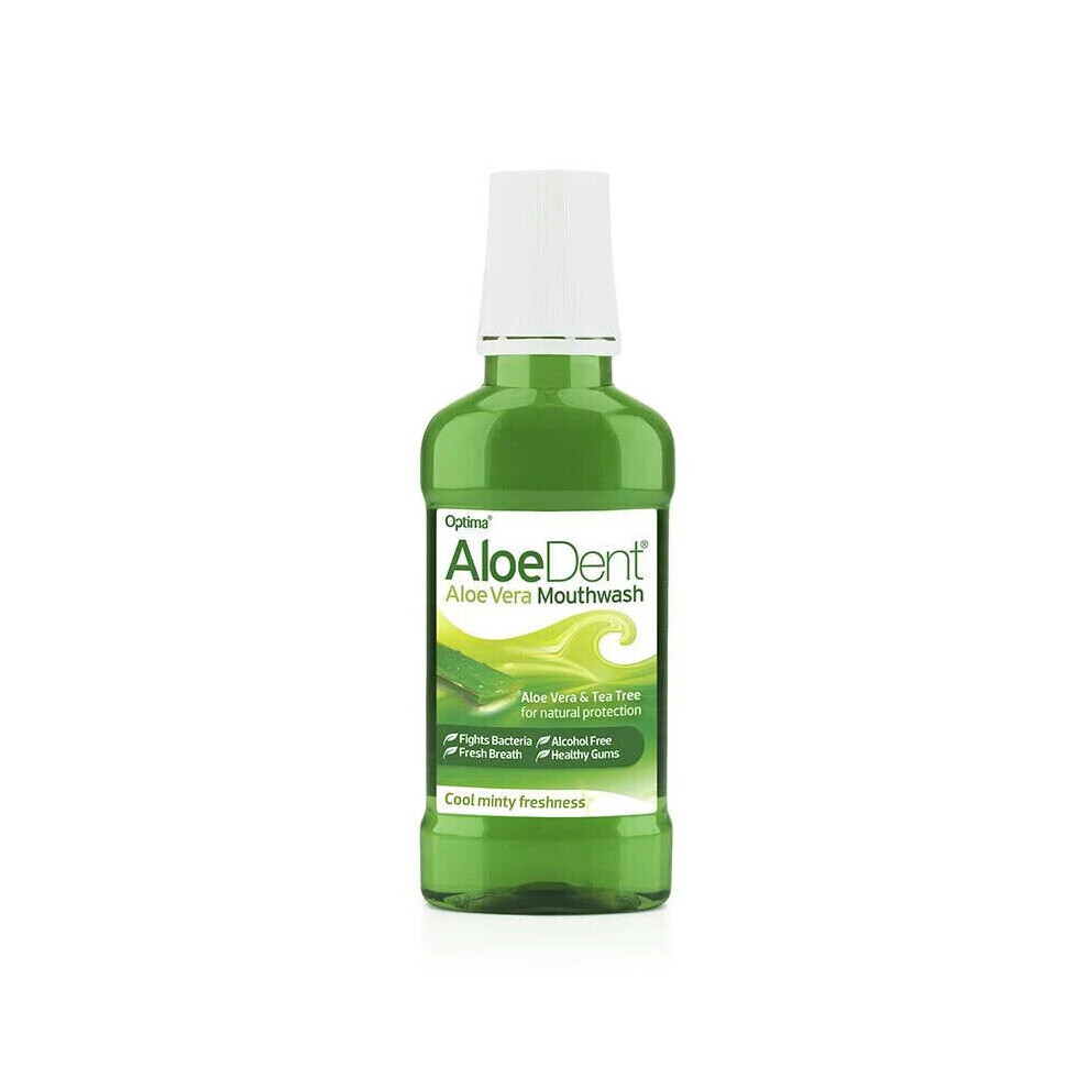 AloeDent Aloe Vera Cool Minty Freshness Mouthwash Fluoride Free - 250ml X6