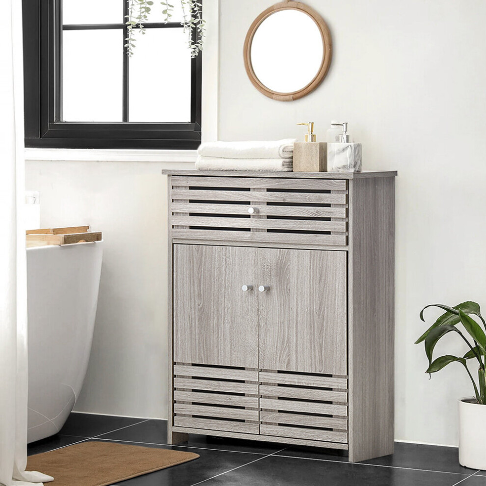 (Double Door Bathroom Cabinet) Bathroom Cupboard Under Sink Cabinet Mirror Tall Shelf Cabinet Storage Furniture