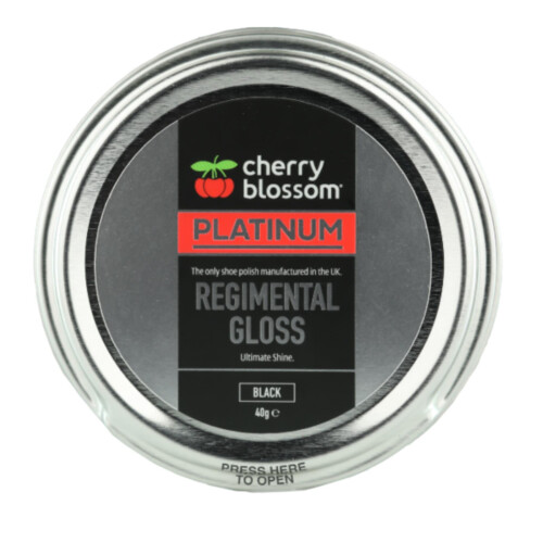 Cherry Blossom Platinum Regimental Gloss Polish Black 40g