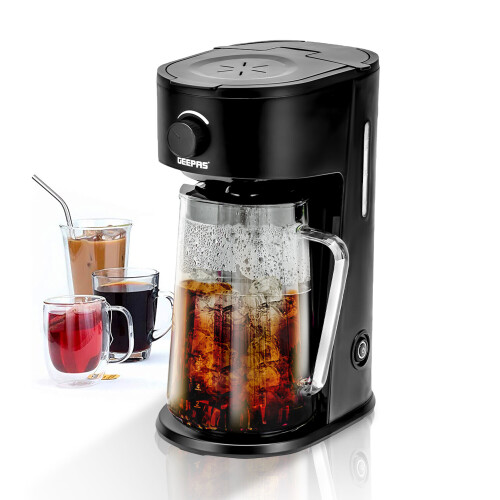 Geepas 700W Ice Tea Coffee Maker Brews Iced Coffee or Hot Coffee 2.5L