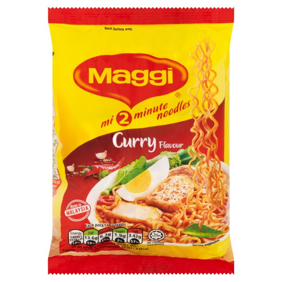 MAGGI 2 Minute Curry Flavour Noodles 79g (Pack of 12)