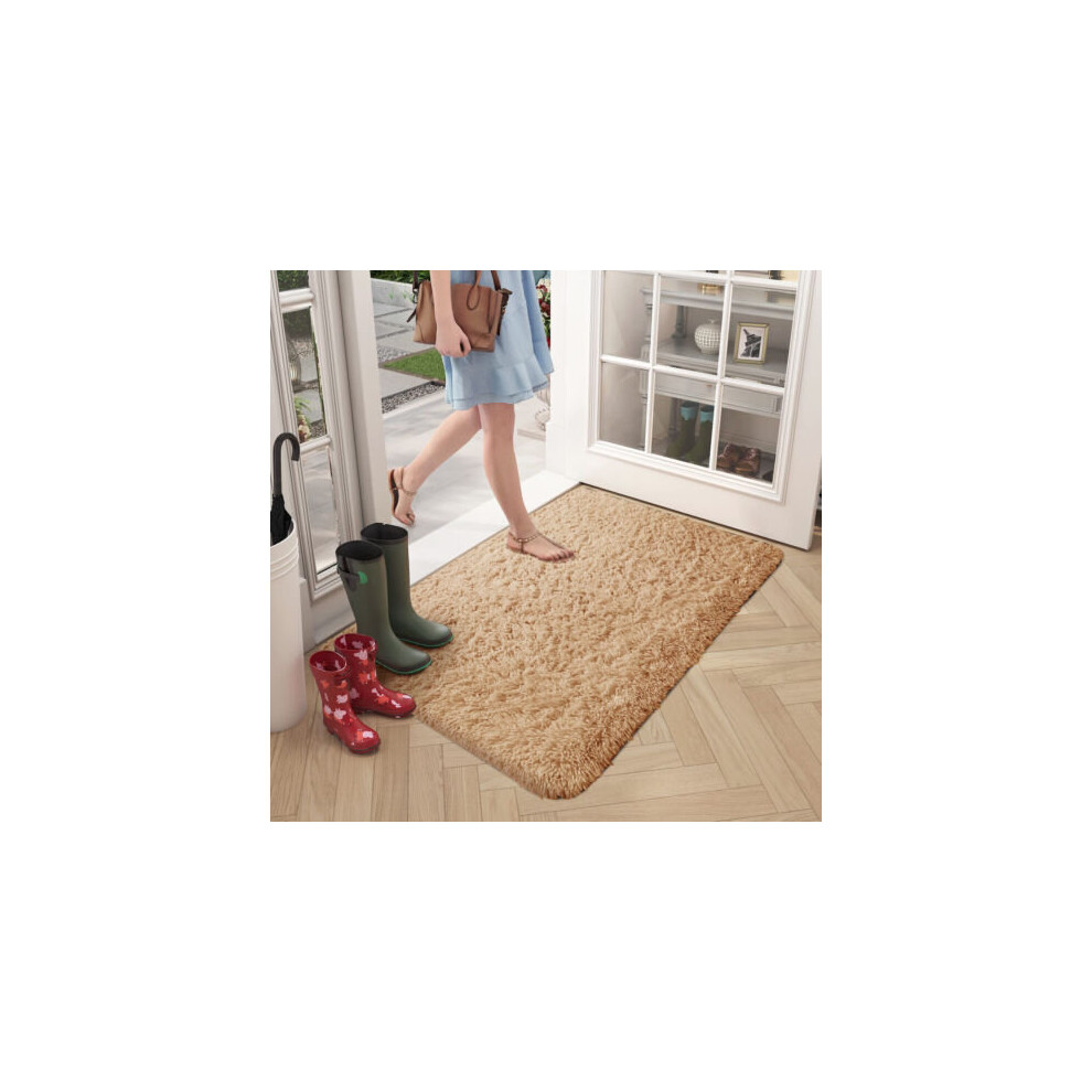 (Beige, 50 x 80 cm) Non-Slip Runner Rugs Bedroom Living Room Door Mats