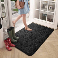 (Black, 50 x 80 cm) Non-Slip Runner Rugs Bedroom Living Room Door Mats