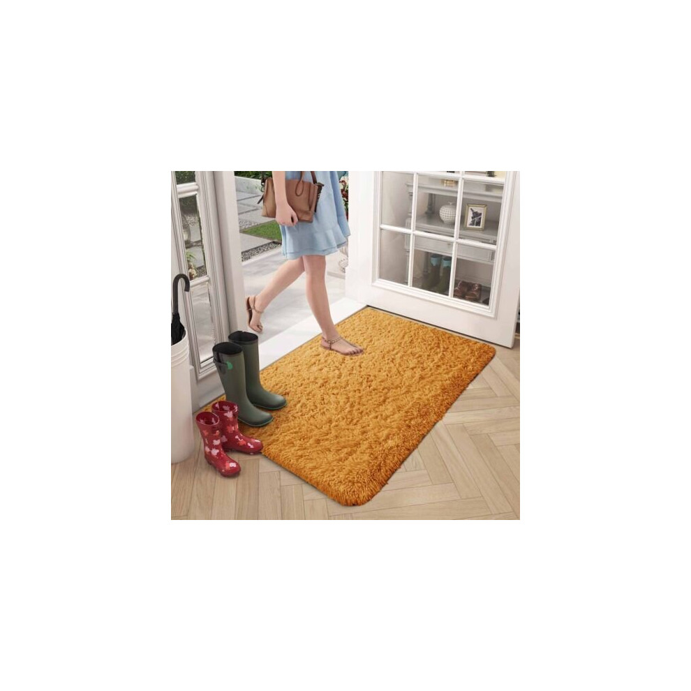 (Ochre, 60 x 110 cm) Non-Slip Runner Rugs Bedroom Living Room Door Mats