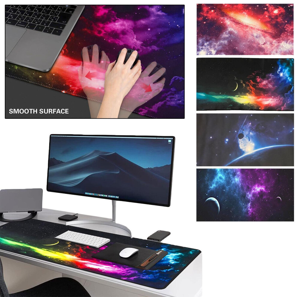 (E655-3 Starry Galaxy, XL - 80x40cm) Gaming Mouse, Keyboard, PC Mat