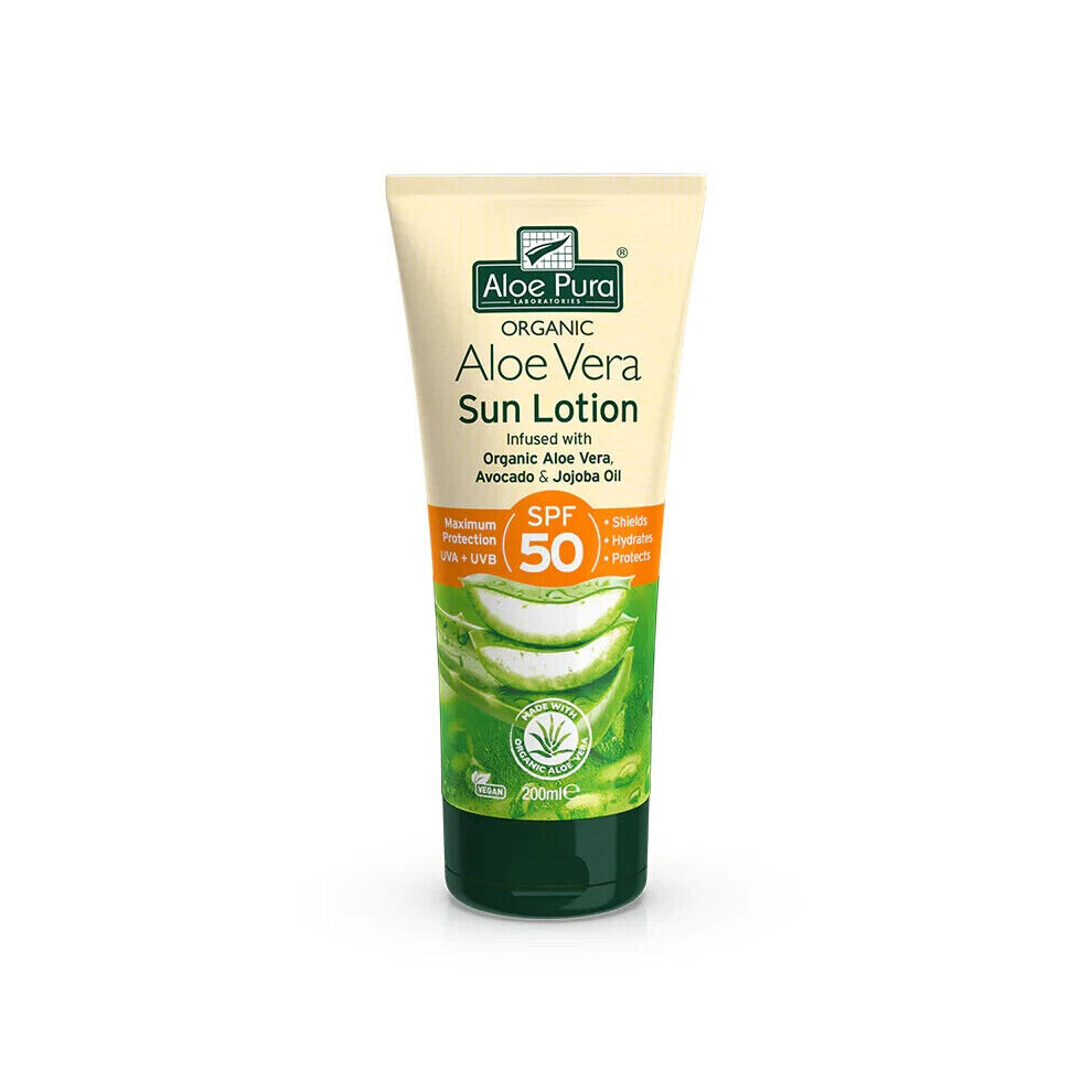 Aloe Pura Organic Aloe Vera Sun Lotion SPF50 Sun Protection Lotion - 200ml