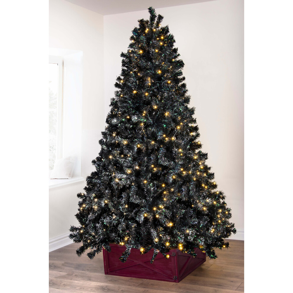 (Pre-lit 6ft - 773 branch tips, 350 LEDs) Black Iridescence Pine Christmas Tree | 6ft - 7ft | Christmas Tree World