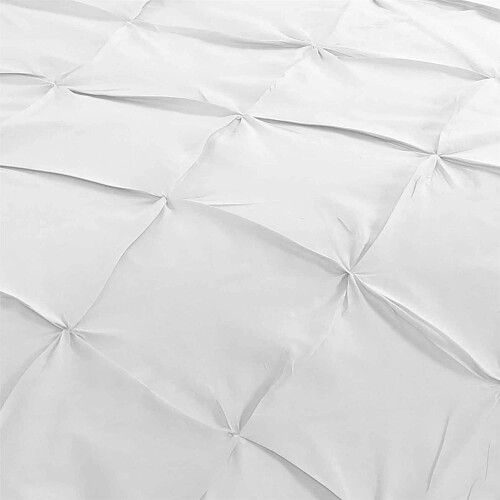 HomeSpace Direct Pin Tuck Balmoral Duvet Cover Set White Double 2