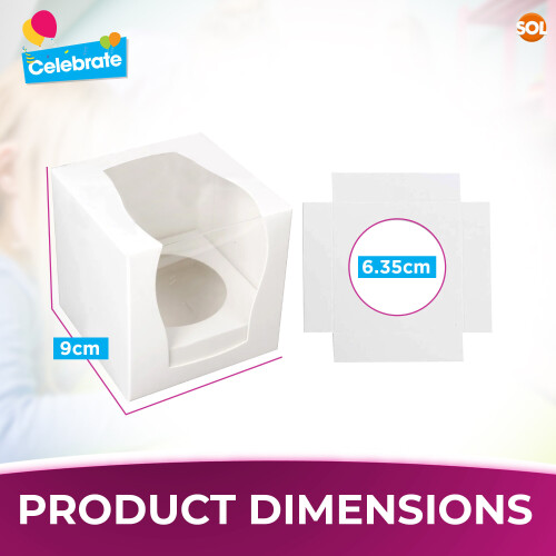 SOL 12 Cupcake Boxes Individual Box with Window Removable Inner Tray 1
