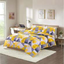 (Mustard, Single) Geometric Bedding Duvet Cover Set Quilt Cover Bed Set Quilt Cover