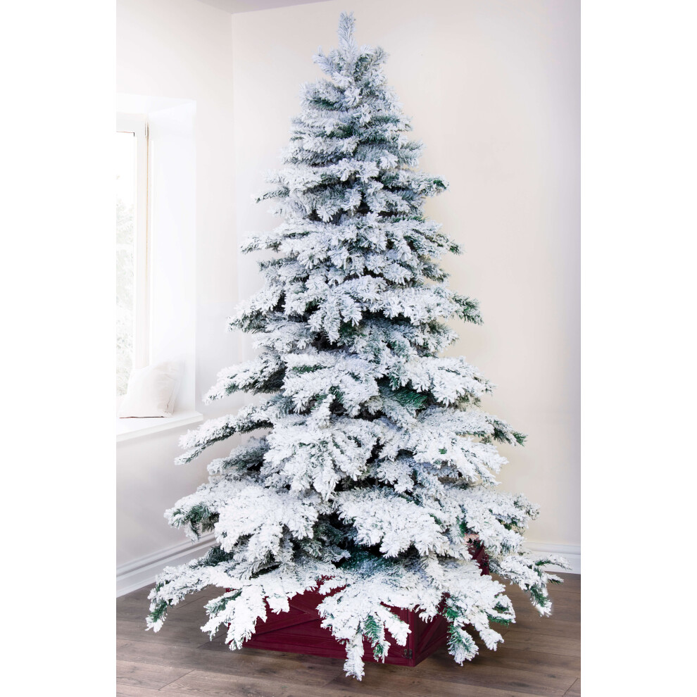 (7ft - 1168 branch tips) The Snow Laden Flocked Christmas Tree | PVC | 5ft - 8ft | Christmas Tree World