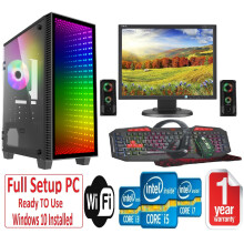 Gaming PC Bundle Core i5 16GB Ram 1TB HDD GTX1050TI 4GB WiFi Windows 10 19" Monitor ABYSS MINI - Refurbished