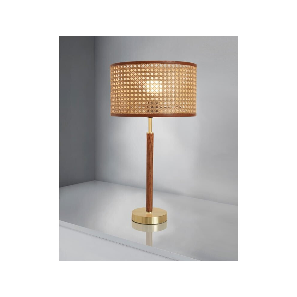 Maya Cane Table Lamp perfect for a natural looking home.- Tan