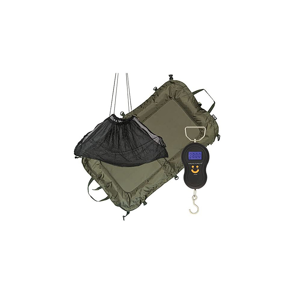 Coarse Carp Fishing Beanie Unhooking Mat + LCD Digital Weight Scale & Sling