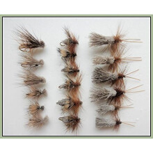 18 Pack of Sedge Trout Flies, Elk Hair, Deer Hair & G & H Sedge, Choice of Sizes (Mixed)