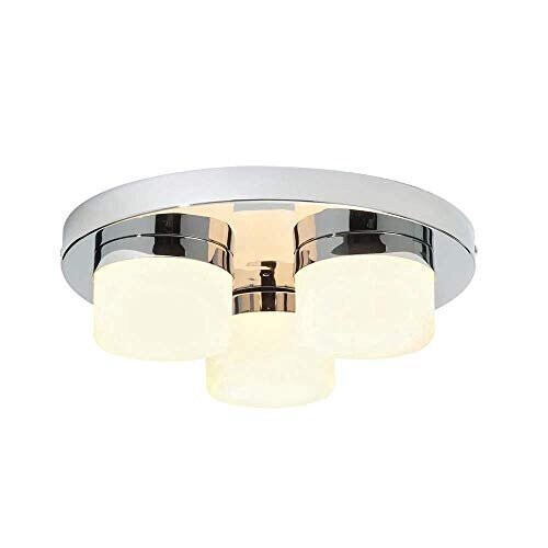 Saxby Lighting Pure Triple IP44 28W Bathroom Ceiling Light (Chrome)