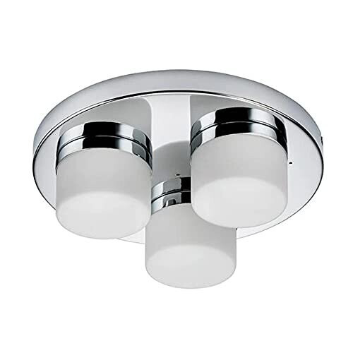 Saxby Lighting Pure Triple IP44 28W Bathroom Ceiling Light (Chrome) 1