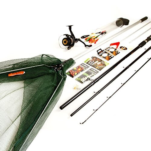Fladen FLADEN Matt Hayes Adventure Complete Fishing Set 12ft Match Rod/Reel/Line/Net/End Tackle/Bait & Fishing Guide Book - Ideal Starter/Introduction Kit