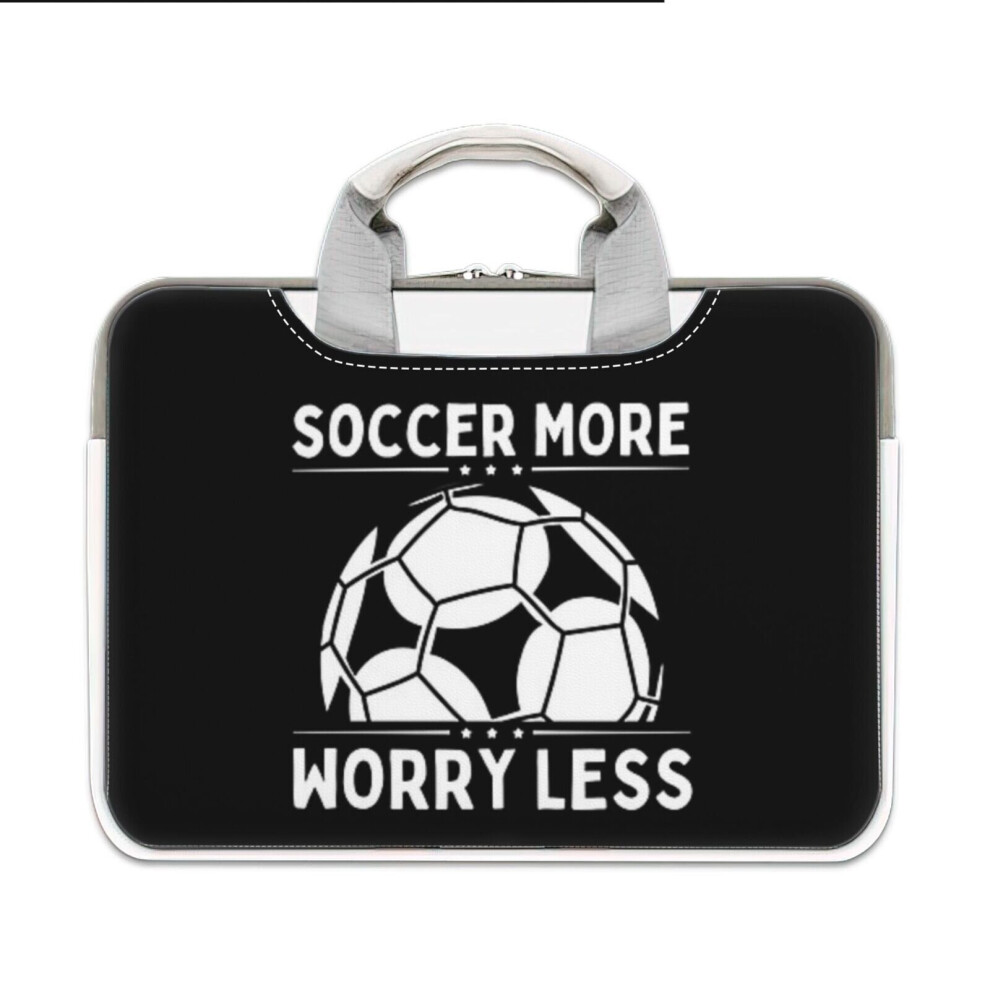 (15-15.6? Inch) Laptop Sleeve Soccer More Worry Less Carrying Case Bag Compatible With Macbook Mac Pro Air Samsung Asus Dell Acer Hp 4961739589333