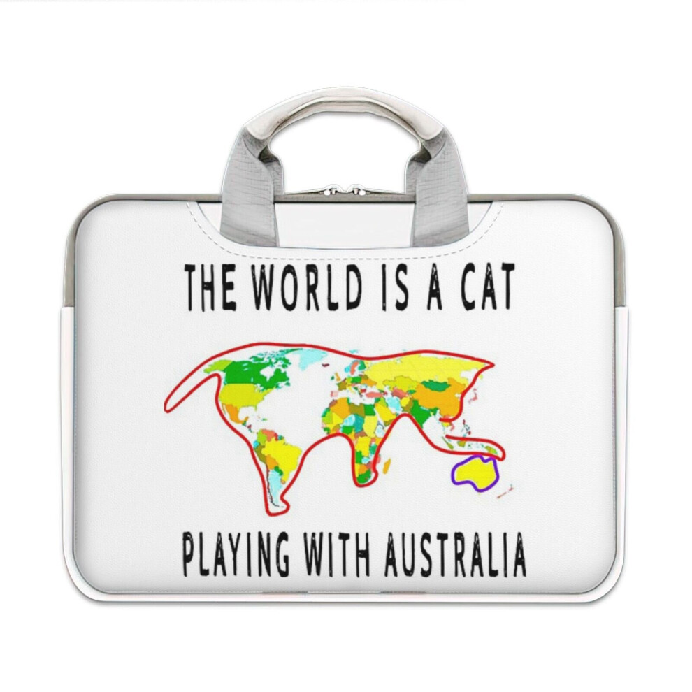 17 inch Laptop Sleeve The World Is A Cat Playing With Australia Carrying Case Bag Compatible with MacBook Mac Pro Air Samsung Asus Dell Acer HP on OnBuy