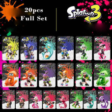 (20pc Full set) 20Pcs New Splatoon 1 2 3 Universal AMIIBO Mini Cards for Nintendo Switch WII U New3ds XL
