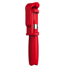 (Red) Multitaction Extendable Handheld Selfie Self Stick Monopod Tripods Bluetooth Remote