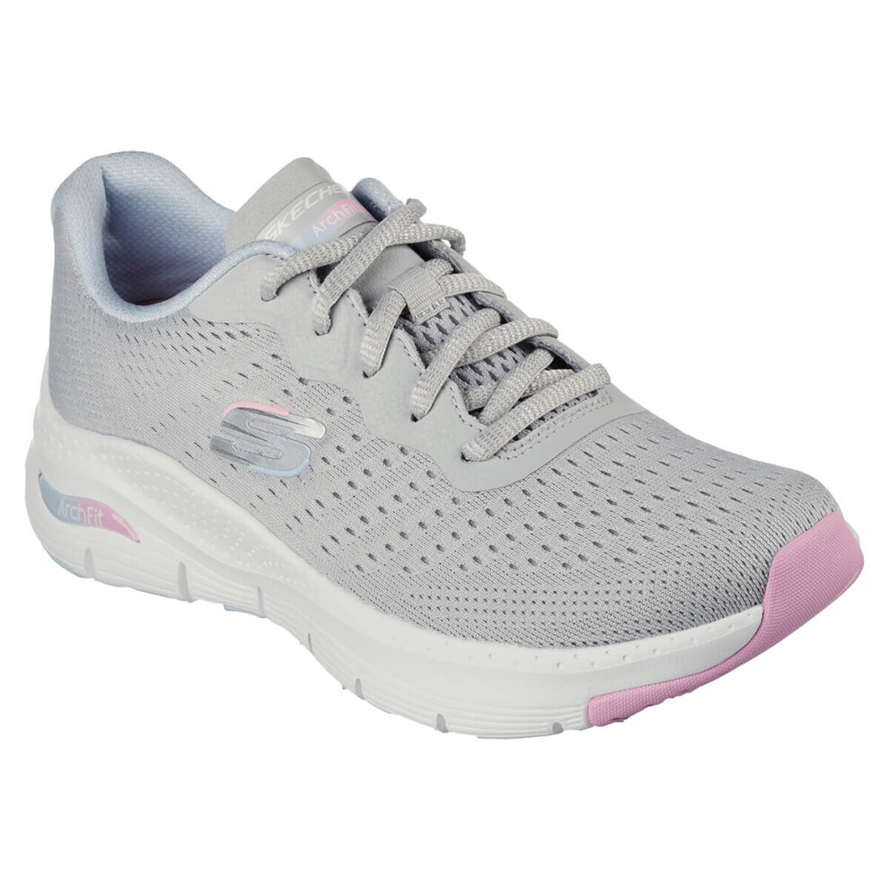 (UK 5.5, Grey) Skechers Womens 2023 Arch Fit Infinity Cool Vegan Memory Foam Trainers