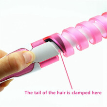 (Pink) Hair Curlers Professional Conical Ceramic Curling Wand Salon Tong Styler