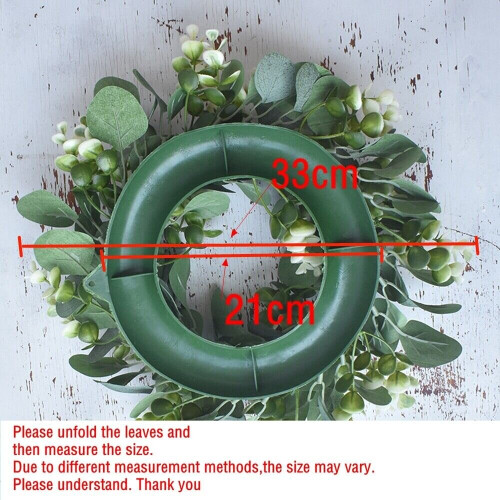 Artificial Topiary Wreath Eucalyptus Leaf Door Hanging Garland Wedding Decor 13" 1