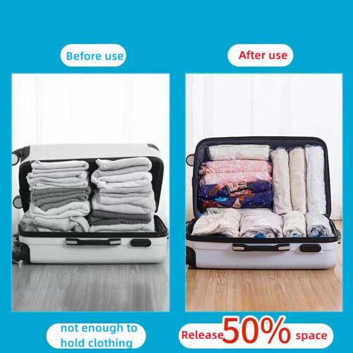 35 50cm Roll Up Compression Vacuum Storage Bags Travel Home Luggage Space on OnBuy