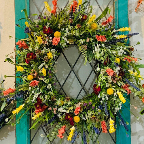 Spring Large Artificial Flower Wreath Front Door Wall Garland Home Party 1