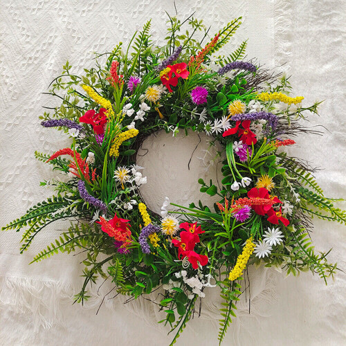 Spring Large Artificial Flower Wreath Front Door Wall Garland Home Party 2