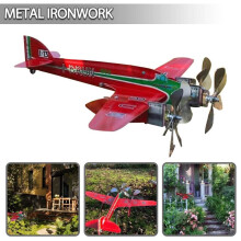 Metal Airplane Wind Spinner Iron Windmill Yard Garden Patio Outdoor