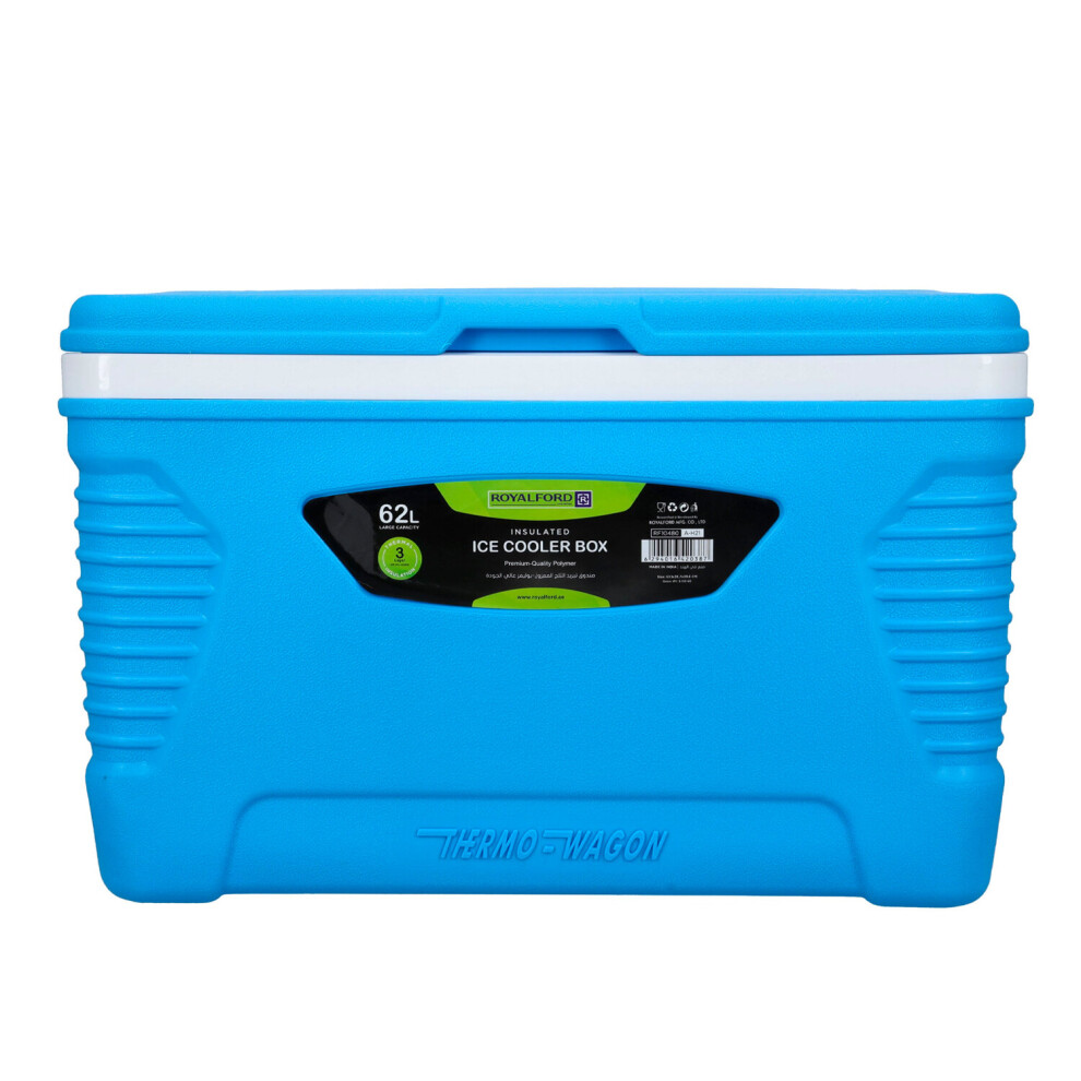 Royalford (, 62 L) Portable Insulated Ice Cooler Box Blue