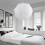 White Feather Shade Droplight Lamp Hanging Ball Bedroom LED Ceiling Light 30CM 7