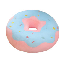 (Blue, 38cm/14.96in) Cute Donut Plush Toy Soft Pillow Seat Back Cushion Home Decor Comfortable Gift