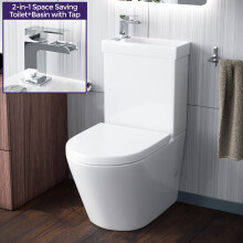 Nes Home 2 in 1 Close Coupled Pan, Cistern, Seat & Ozone Waterfall Tap