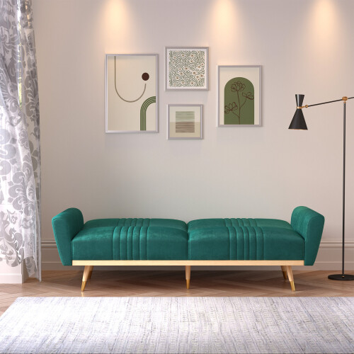 Living And Home Modern Velvet 3 Seater Sofa Bed Recliner Couch 2