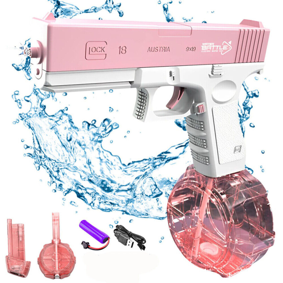 (pink-Upgraded version) Electric Water Guns Pistol for Adults & Children Summer Pool Beach Toy Outdoor