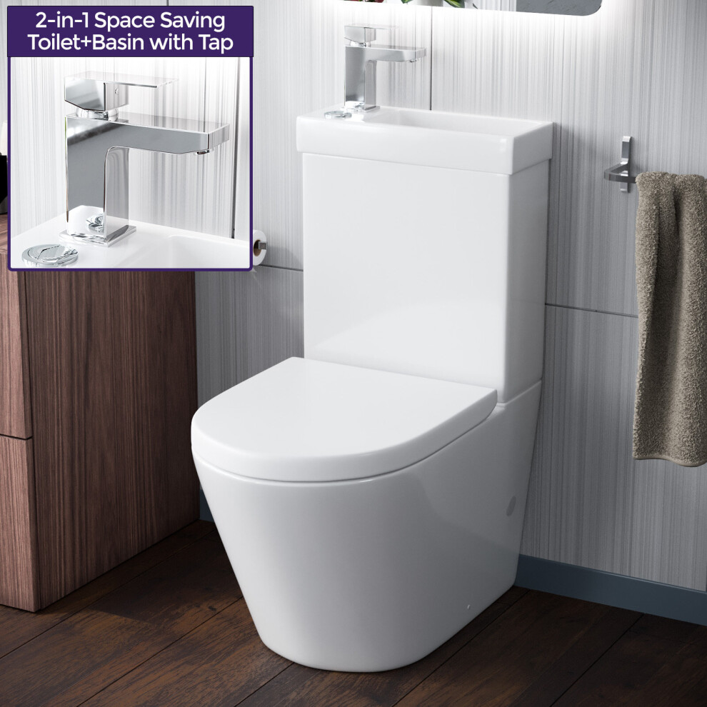 Nes Home 2in1 Close Coupled Pan, Cistern, Seat & Aldo Basin Mixer Tap