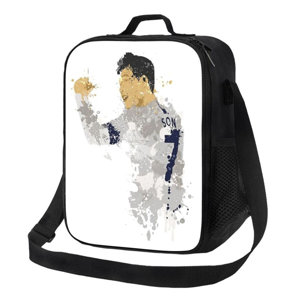 Famgem Lunch Bag Heung Min Son Tottenham Star Insulated Tote - Large Capacity, 2 Carry Options, Oxford Cloth, School & Travel