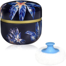 Body Powder Case with Powder Puff Powder Container Tea Box for Baby and Women Powder Puff and Powder Case for Travel