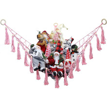 Stuffed Animal Net Or Hammock 61" x 43" x 43" Corner Hanging Toy Storage Organizer Macrame Toy Hammock Decor Plushie Net
