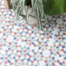 SPANISH LEAVES peel and stick vinyl floor tiles (30.48cm x 30.48cm) pack qty 11 tiles (1sqm)