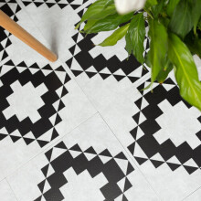 VICTORIAN TILES peel and stick vinyl floor tiles (30.48cm x 30.48cm) pack qty 11 tiles (1sqm)