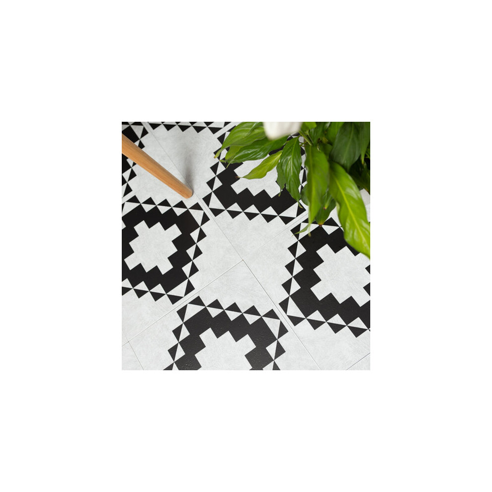 VICTORIAN TILES peel and stick vinyl floor tiles (30.48cm x 30.48cm) pack qty 11 tiles (1sqm)