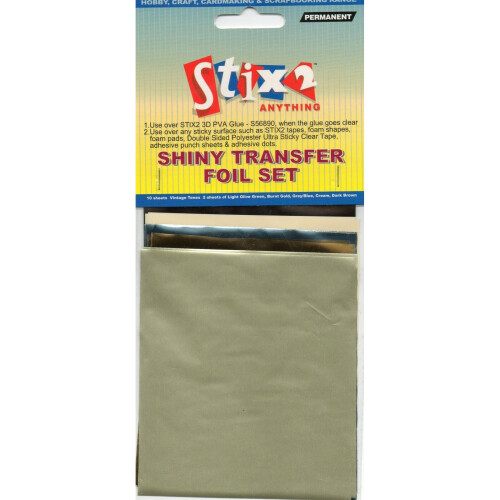 10 Sheets Transfer Foils Vintage Tone Colours Olive Green Gold Grey Cream Brown