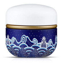 Body Powder Case with Powder Puff Powder Container Tea Canister for Baby and Adult Body Talcum Powder Tea Box (Blue Sea)