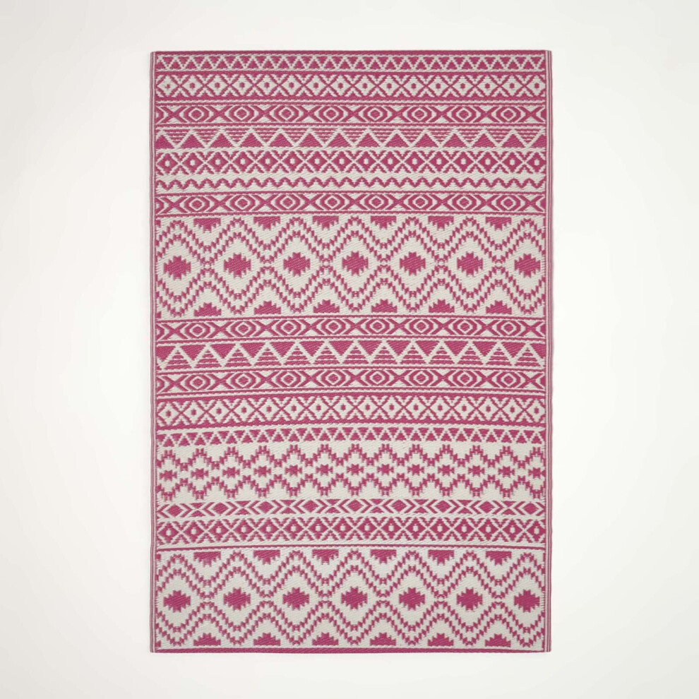 Tia Aztec Pink & White Outdoor Rug