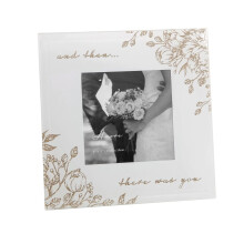 Wedding Day Anniversary Glass Photo Frame Gold Floral Detail Engagement Gift